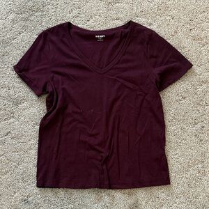 Old Navy Women's Short Sleeve V-Neck Tee - Deep Purple